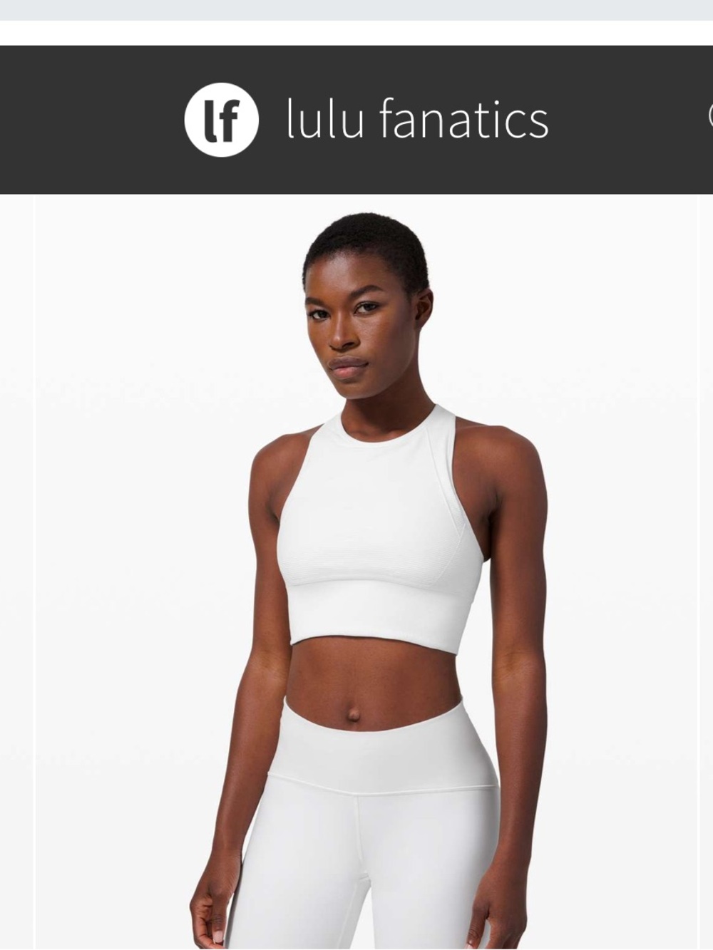 NWT Lululemon Ebb to Train Sports Bra Sun Sz 8 C/D Cup White Neutral Staple Item